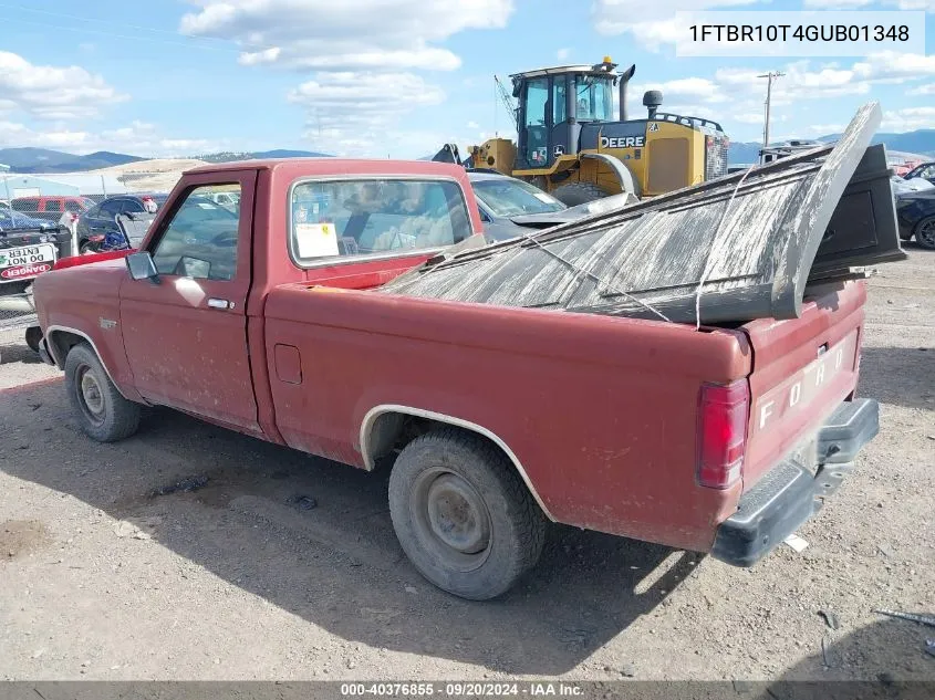 1986 Ford Ranger VIN: 1FTBR10T4GUB01348 Lot: 40376855