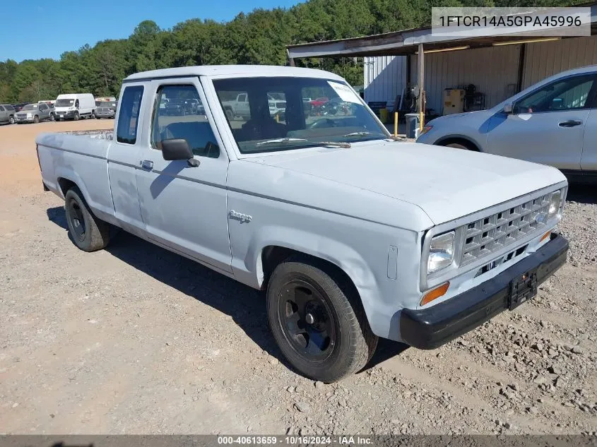 1986 Ford Ranger Super Cab VIN: 1FTCR14A5GPA45996 Lot: 40613659