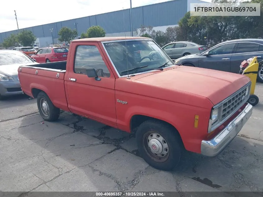 1986 Ford Ranger VIN: 1FTBR10A1GUB69704 Lot: 40695357