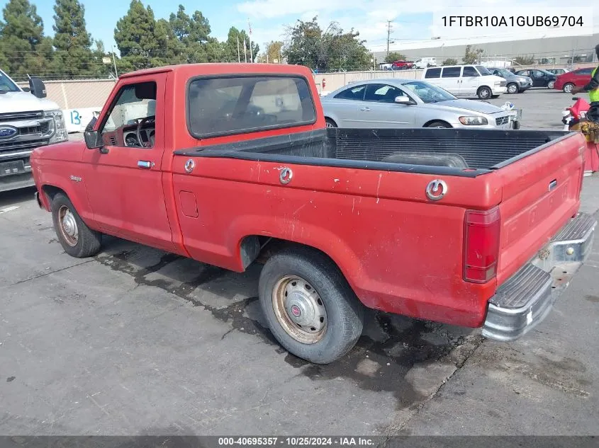 1986 Ford Ranger VIN: 1FTBR10A1GUB69704 Lot: 40695357