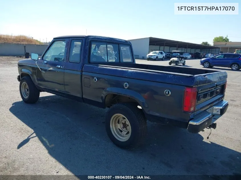 1987 Ford Ranger Super Cab VIN: 1FTCR15T7HPA17070 Lot: 40230107