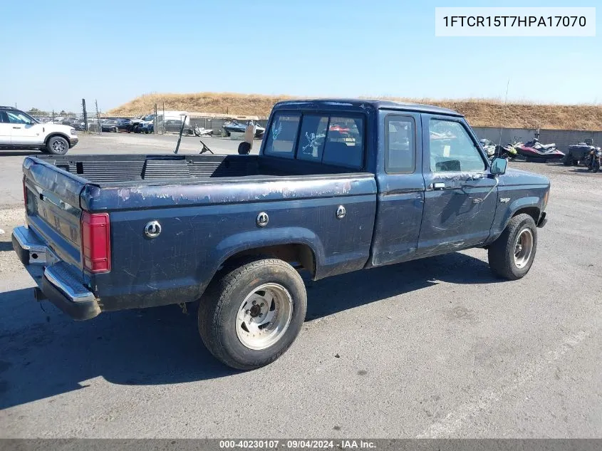 1987 Ford Ranger Super Cab VIN: 1FTCR15T7HPA17070 Lot: 40230107