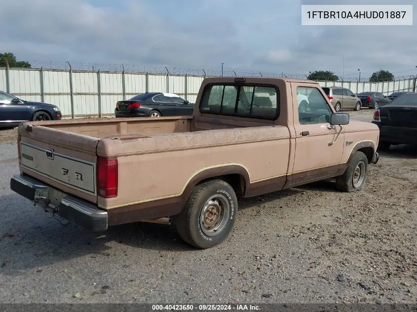 1987 Ford Ranger VIN: 1FTBR10A4HUD01887 Lot: 40423650