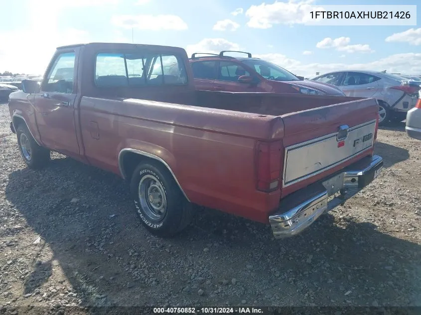 1987 Ford Ranger VIN: 1FTBR10AXHUB21426 Lot: 40750852