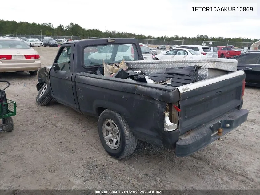 1989 Ford Ranger VIN: 1FTCR10A6KUB10869 Lot: 38558667