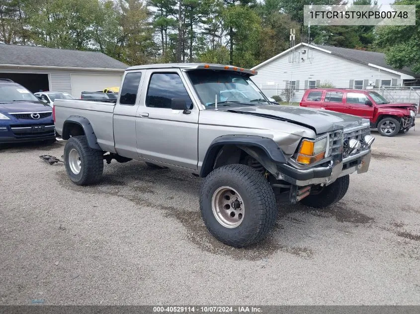 1989 Ford Ranger Super Cab VIN: 1FTCR15T9KPB00748 Lot: 40529114