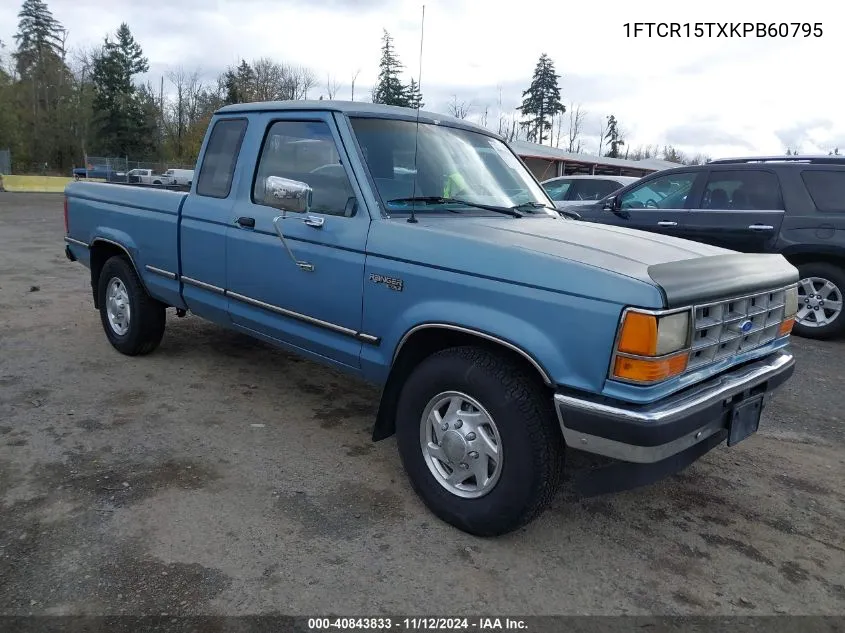 1989 Ford Ranger Super Cab VIN: 1FTCR15TXKPB60795 Lot: 40843833