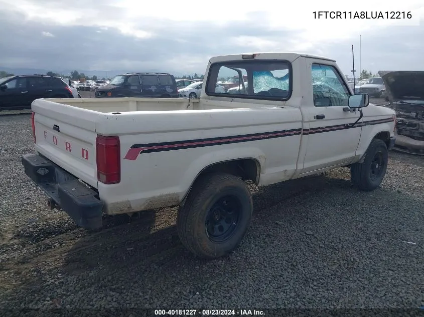 1990 Ford Ranger VIN: 1FTCR11A8LUA12216 Lot: 40181227