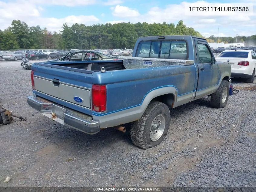 1990 Ford Ranger VIN: 1FTCR11T4LUB52586 Lot: 40423489