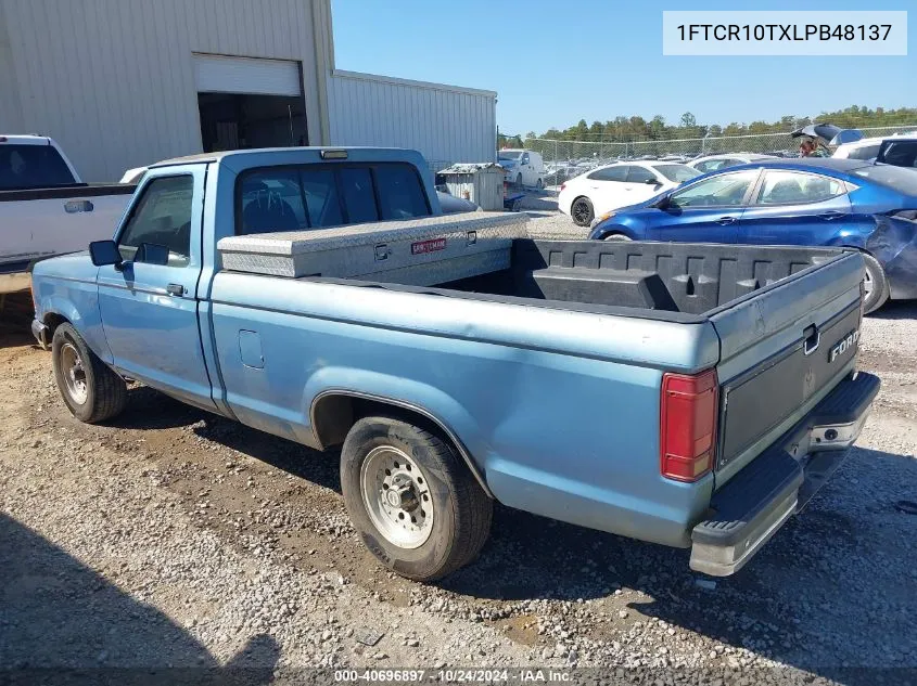 1990 Ford Ranger VIN: 1FTCR10TXLPB48137 Lot: 40696897