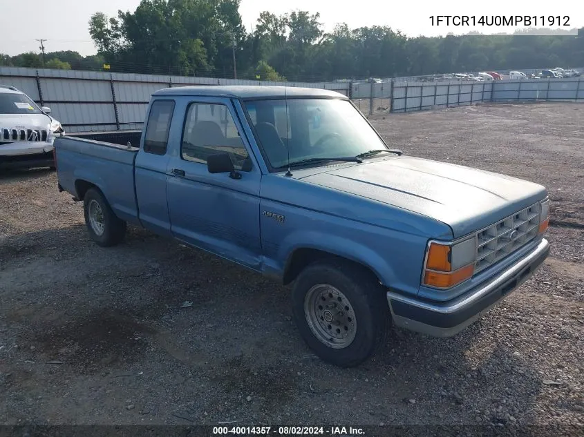 1991 Ford Ranger Super Cab VIN: 1FTCR14U0MPB11912 Lot: 40014357