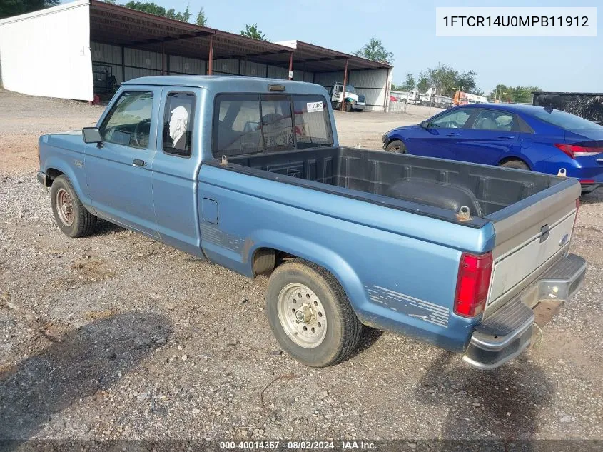 1991 Ford Ranger Super Cab VIN: 1FTCR14U0MPB11912 Lot: 40014357