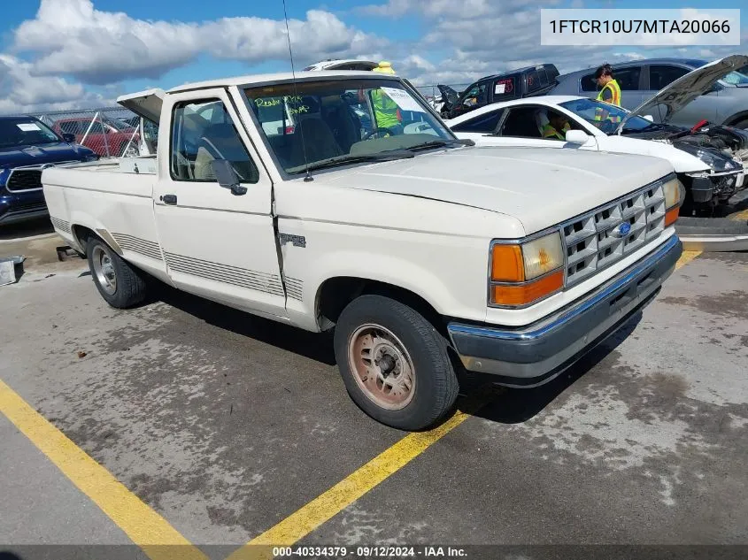 1991 Ford Ranger VIN: 1FTCR10U7MTA20066 Lot: 40334379