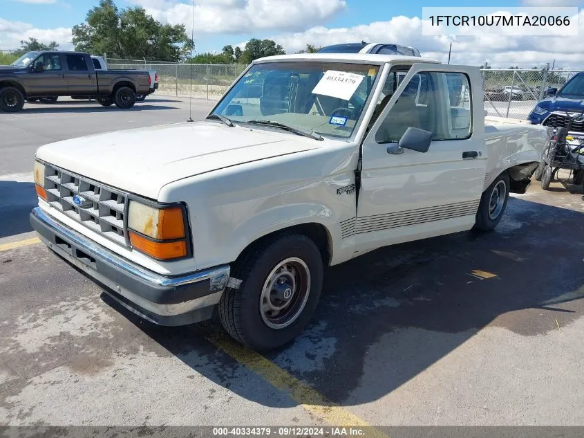 1991 Ford Ranger VIN: 1FTCR10U7MTA20066 Lot: 40334379