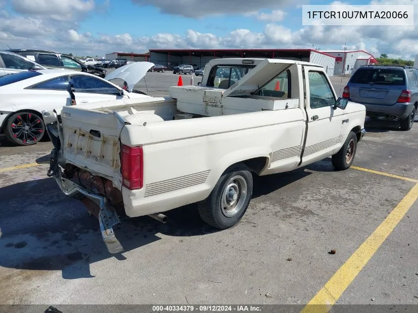 1991 Ford Ranger VIN: 1FTCR10U7MTA20066 Lot: 40334379