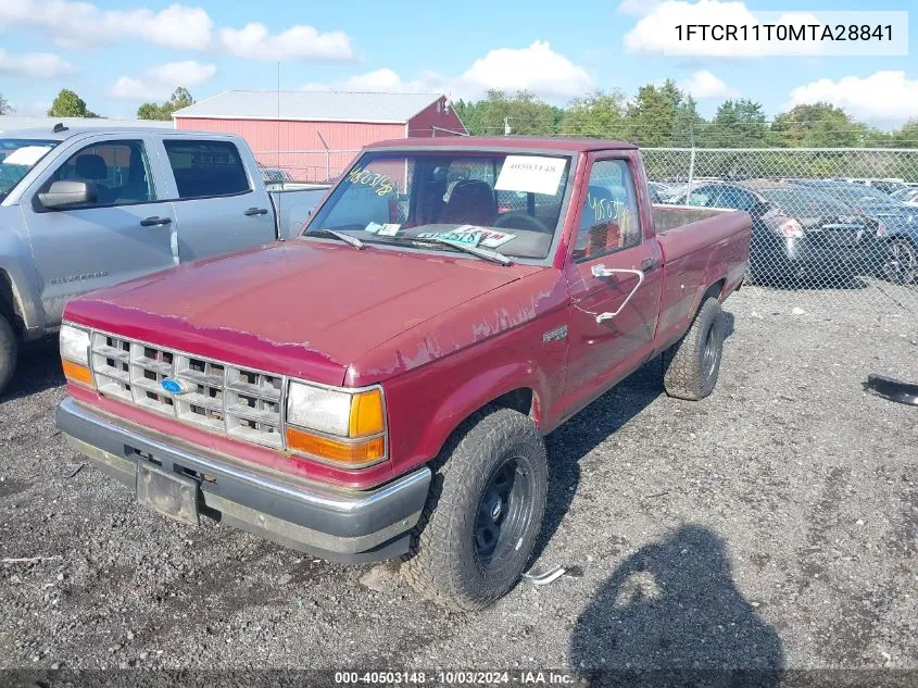 1991 Ford Ranger VIN: 1FTCR11T0MTA28841 Lot: 40503148