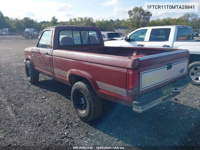 1991 Ford Ranger VIN: 1FTCR11T0MTA28841 Lot: 40503148