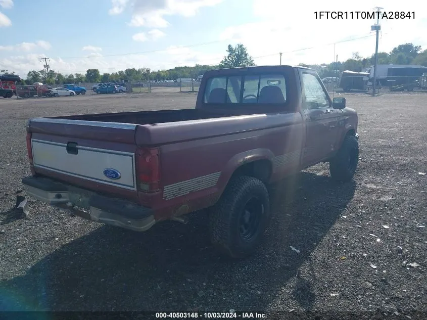 1991 Ford Ranger VIN: 1FTCR11T0MTA28841 Lot: 40503148