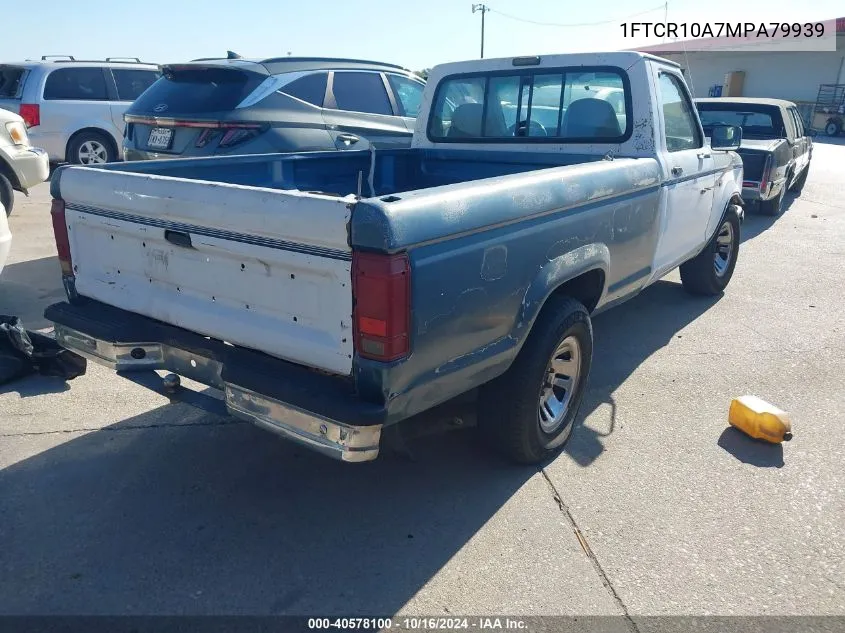 1991 Ford Ranger VIN: 1FTCR10A7MPA79939 Lot: 40578100