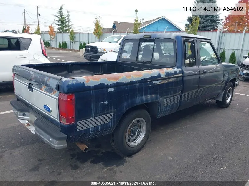 1991 Ford Ranger Super Cab VIN: 1FTCR14U1MPA64602 Lot: 40585621