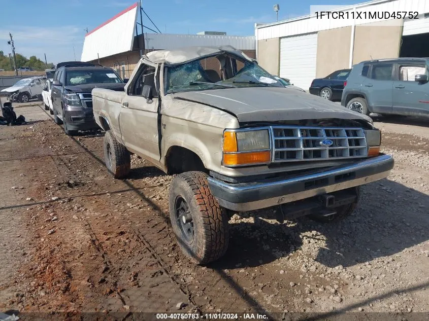 1991 Ford Ranger VIN: 1FTCR11X1MUD45752 Lot: 40750783