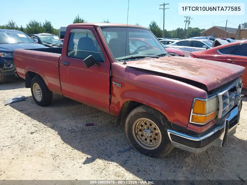 1992 Ford Ranger VIN: 1FTCR10U6NTA77585 Lot: 39600576