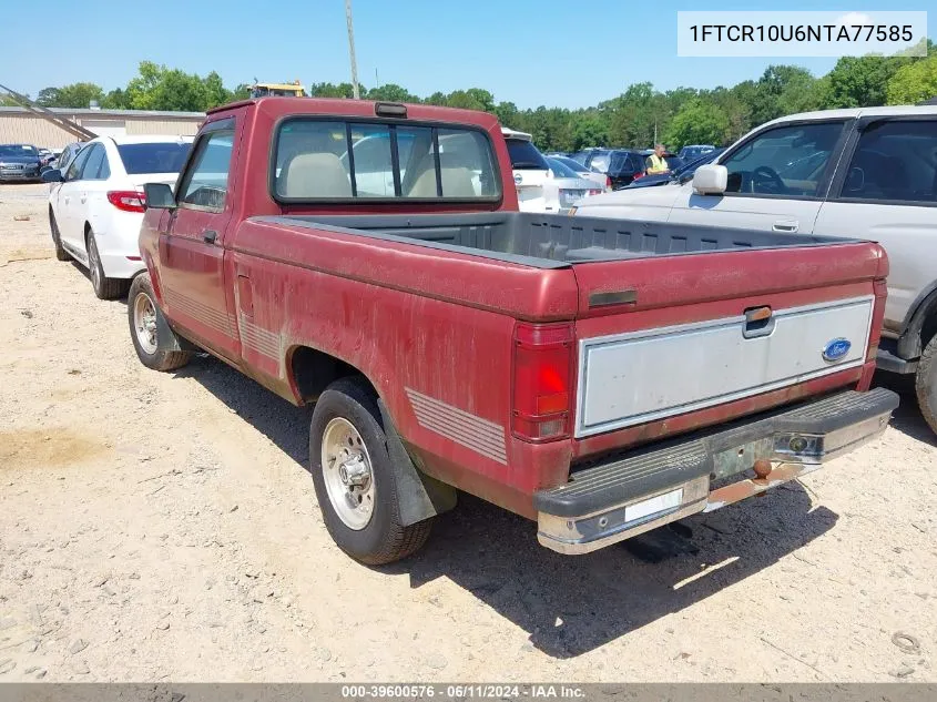 1992 Ford Ranger VIN: 1FTCR10U6NTA77585 Lot: 39600576