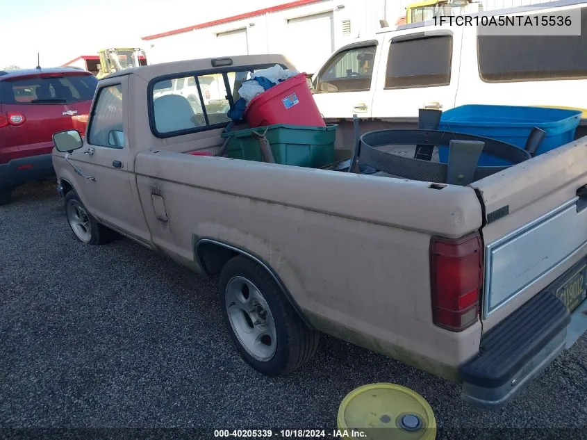 1992 Ford Ranger VIN: 1FTCR10A5NTA15536 Lot: 40205339