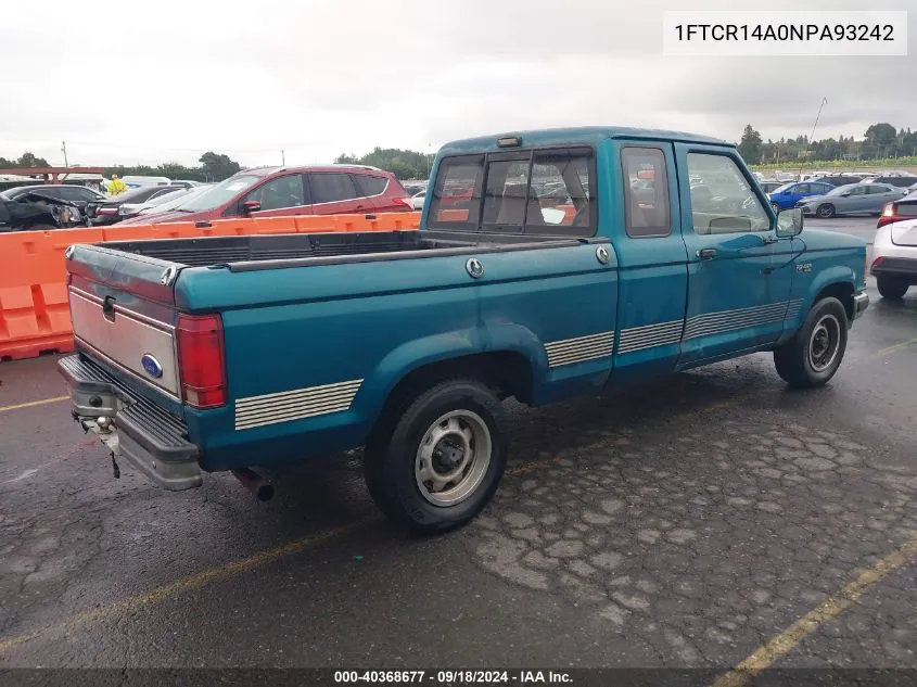 1992 Ford Ranger Super Cab VIN: 1FTCR14A0NPA93242 Lot: 40368677