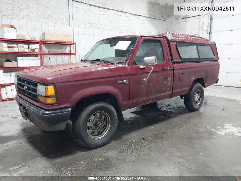 1992 Ford Ranger VIN: 1FTCR11XXNUD42611 Lot: 40554181