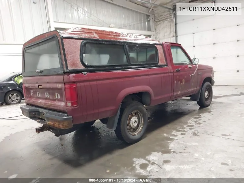 1992 Ford Ranger VIN: 1FTCR11XXNUD42611 Lot: 40554181