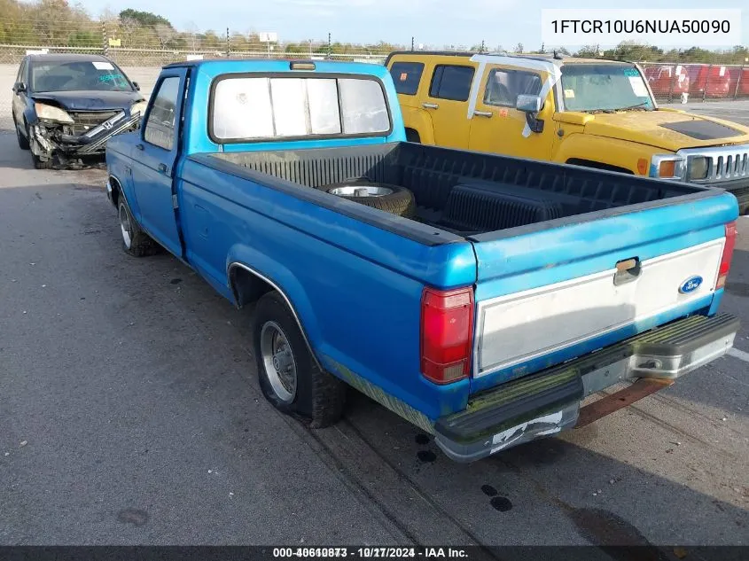 1992 Ford Ranger VIN: 1FTCR10U6NUA50090 Lot: 40610873