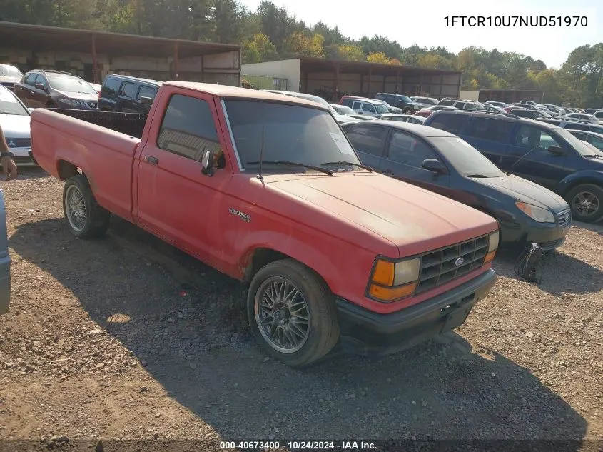 1992 Ford Ranger VIN: 1FTCR10U7NUD51970 Lot: 40673400