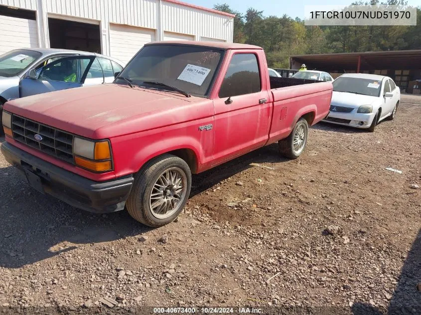 1992 Ford Ranger VIN: 1FTCR10U7NUD51970 Lot: 40673400