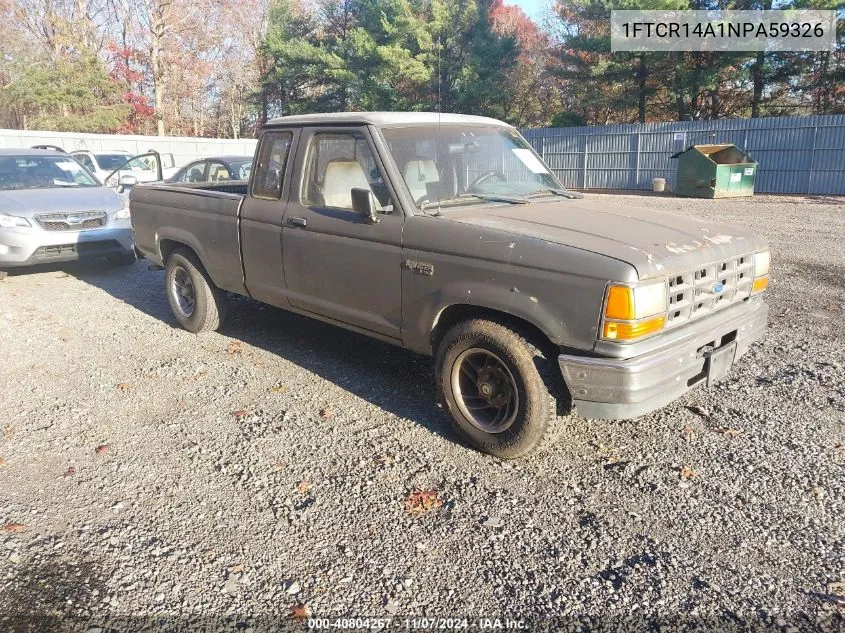 1992 Ford Ranger Super Cab VIN: 1FTCR14A1NPA59326 Lot: 40804267