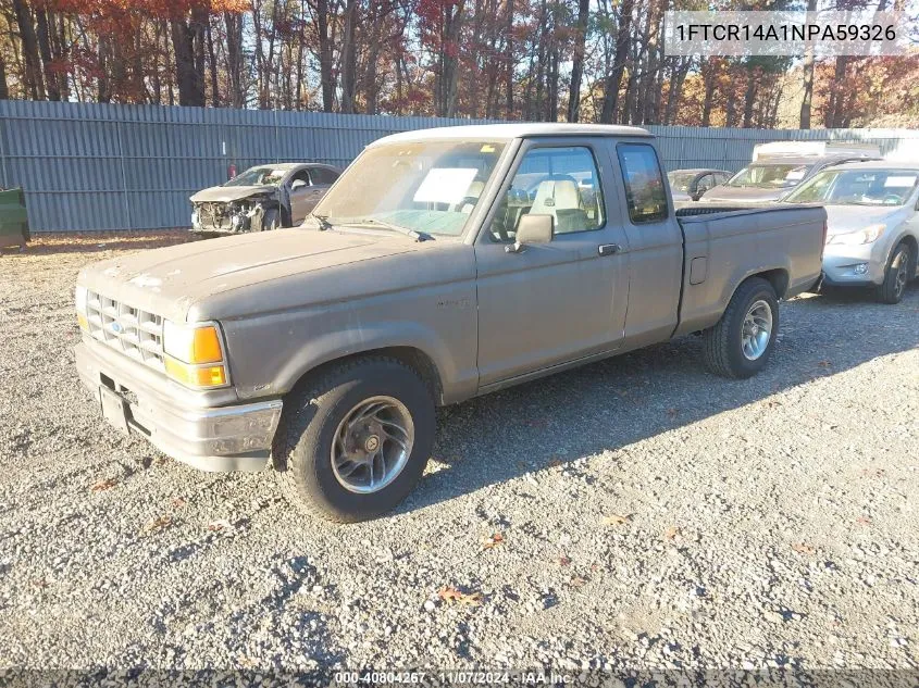 1992 Ford Ranger Super Cab VIN: 1FTCR14A1NPA59326 Lot: 40804267