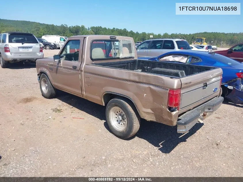 1992 Ford Ranger VIN: 1FTCR10U7NUA18698 Lot: 40851792