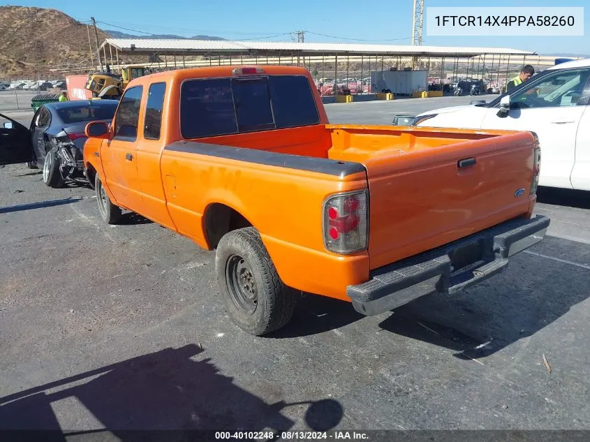 1993 Ford Ranger Super Cab VIN: 1FTCR14X4PPA58260 Lot: 40102248