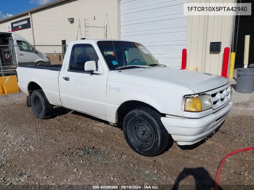 1993 Ford Ranger VIN: 1FTCR10X5PTA42940 Lot: 40396968