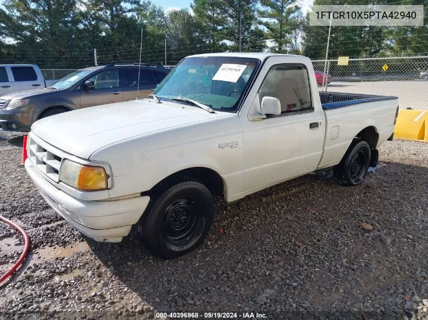 1993 Ford Ranger VIN: 1FTCR10X5PTA42940 Lot: 40396968