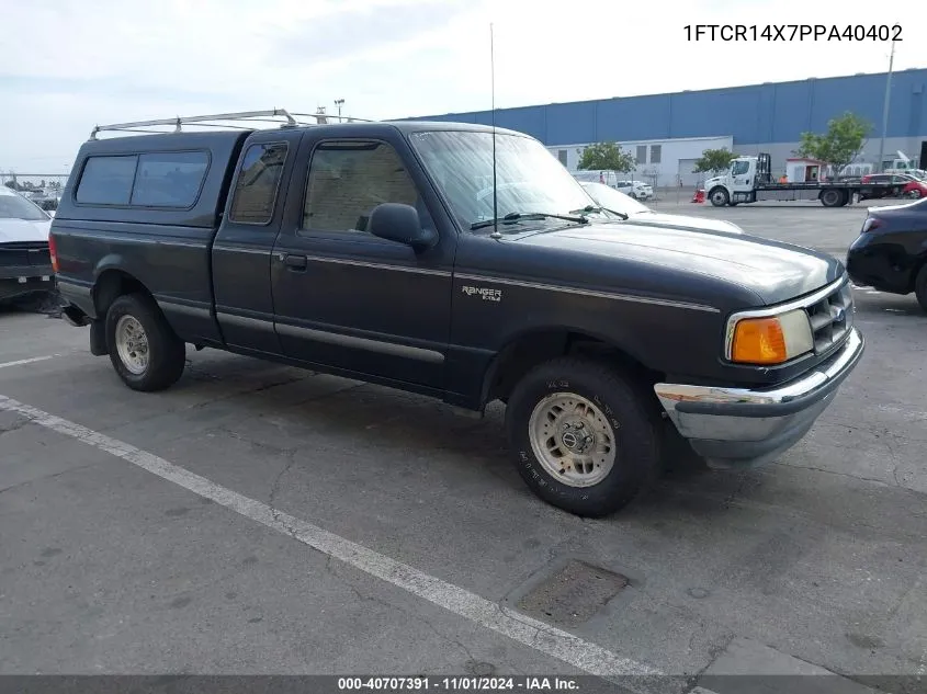 1993 Ford Ranger Super Cab VIN: 1FTCR14X7PPA40402 Lot: 40707391