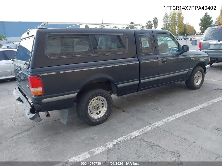 1993 Ford Ranger Super Cab VIN: 1FTCR14X7PPA40402 Lot: 40707391