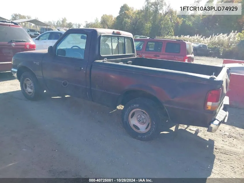 1993 Ford Ranger VIN: 1FTCR10A3PUD74929 Lot: 40725081