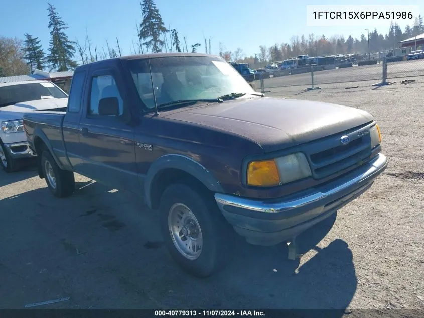 1993 Ford Ranger Super Cab VIN: 1FTCR15X6PPA51986 Lot: 40779313