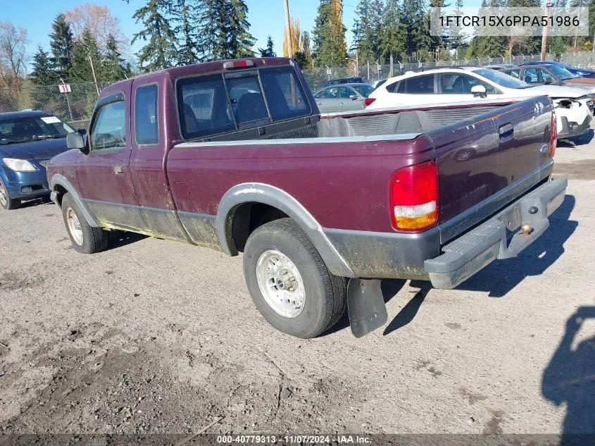 1993 Ford Ranger Super Cab VIN: 1FTCR15X6PPA51986 Lot: 40779313