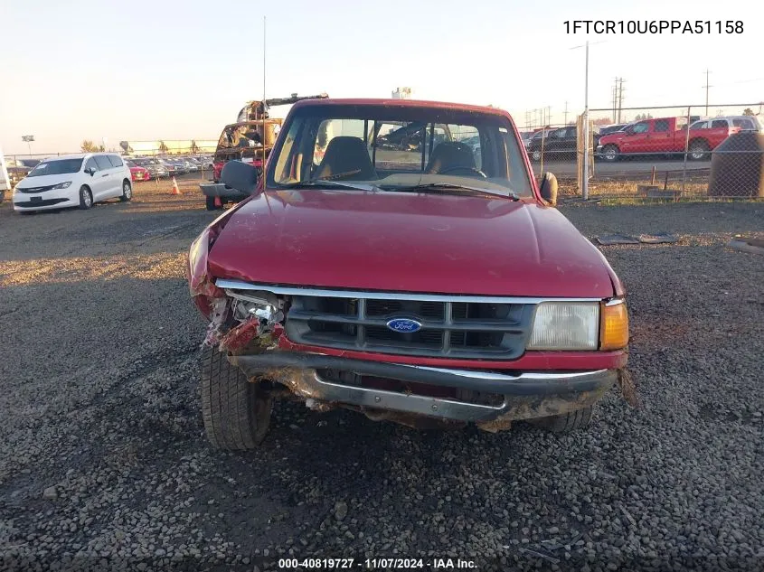 1993 Ford Ranger VIN: 1FTCR10U6PPA51158 Lot: 40819727