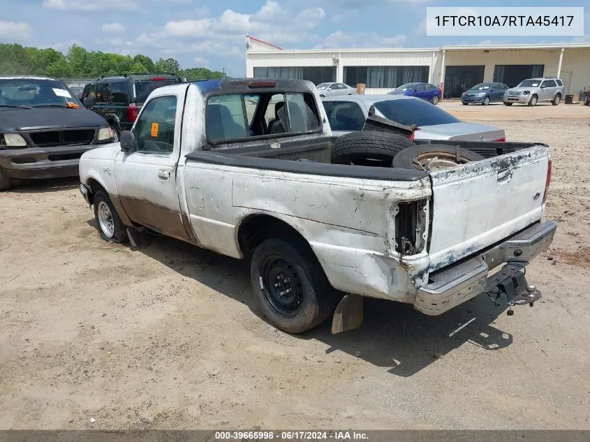 1994 Ford Ranger VIN: 1FTCR10A7RTA45417 Lot: 39665998