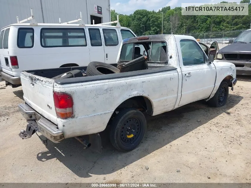 1994 Ford Ranger VIN: 1FTCR10A7RTA45417 Lot: 39665998