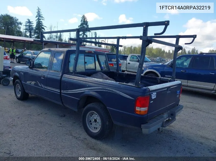 1994 Ford Ranger Super Cab VIN: 1FTCR14A0RPA32219 Lot: 39672405