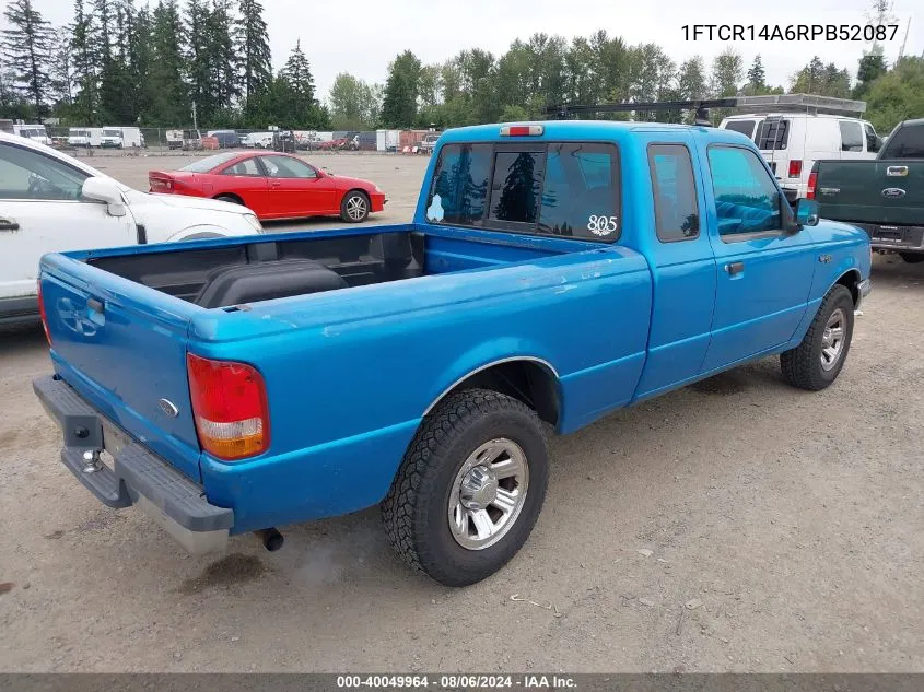 1994 Ford Ranger Super Cab VIN: 1FTCR14A6RPB52087 Lot: 40049964